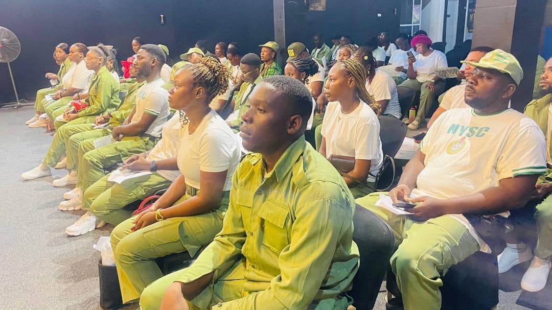 NYSC corps members seated at the IMPACT 1000 training